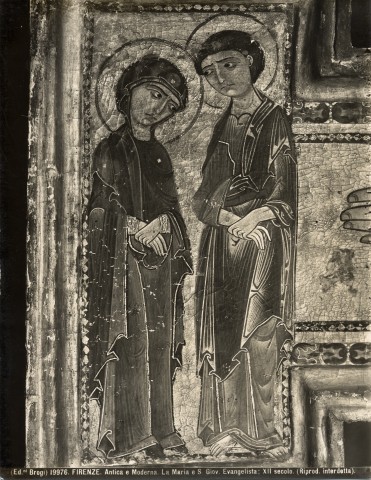 Brogi — Firenze. Antica e Moderna. La Maria e S. Giov. Evangelista; XII secolo. — particolare